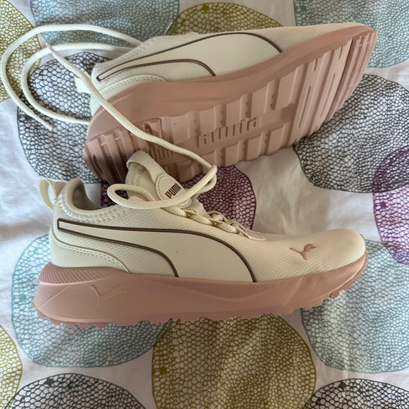 Puma Other - Puma Kids Cream and Pink Sneakers - Lightweight Athletic Shoes